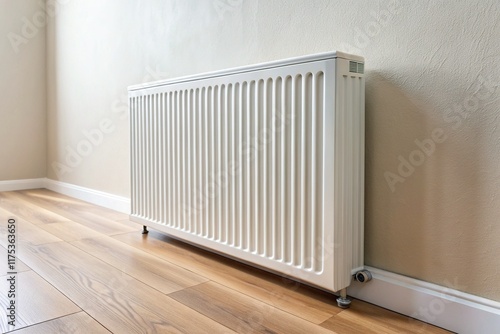 Wallpaper Mural Modern White Radiator on Living Room Wall - Stylish Home Heating Solution Torontodigital.ca