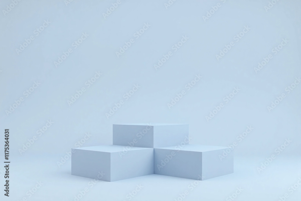 minimalist modern art photograph hexagonal platforms blue gray minimalist modern art photograph hexagonal platforms blue gray