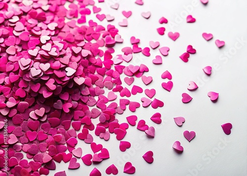 Pink Heart Confetti Valentine's Day Background - Soft Focus, Abstract Love