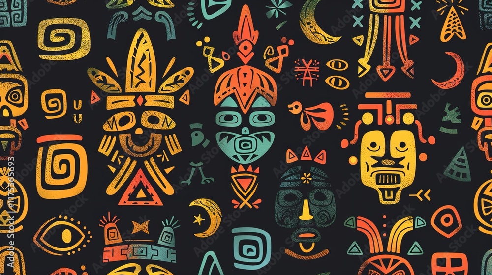 aztec symbol seamless pattern wallpaper aztec symbol seamless pattern wallpaper