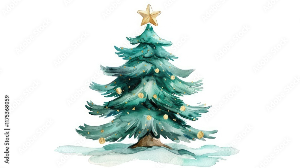 watercolor Christmas tree watercolor Christmas tree