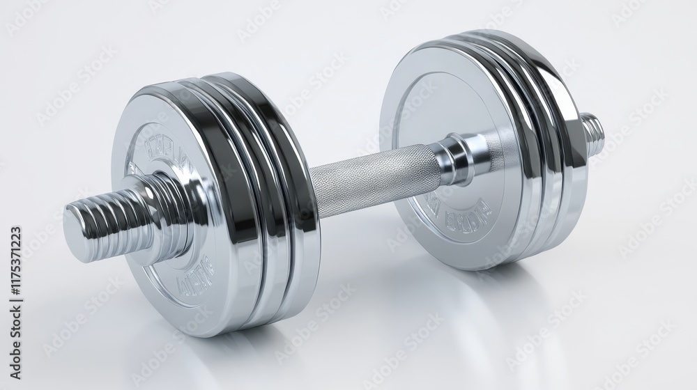 Precision Weightlifting with Chrome Dumbbells in a Shadowless Setting Precision Weightlifting with Chrome Dumbbells in a Shadowless Setting