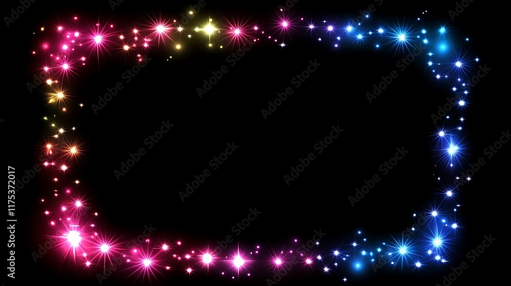 Obraz premium Colorful Sparkling Star Frame Design