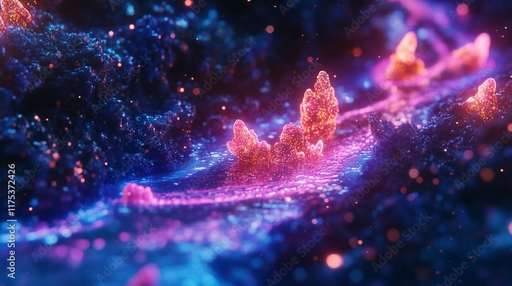 Cosmic Dreamscape: A Surreal Journey Through Glowing Nebulae and Sparkling Celestial Formations Cosmic Dreamscape: A Surreal Journey Through Glowing Nebulae and Sparkling Celestial Formations