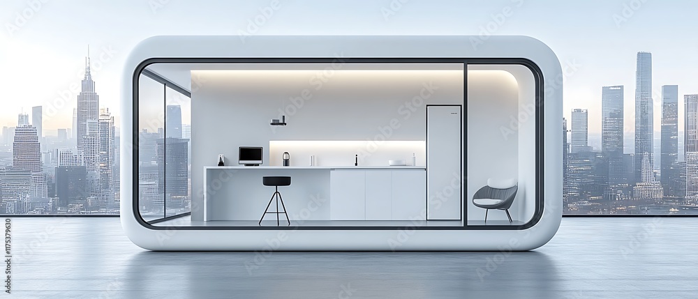 Futuristic Micro Apartment with City View Futuristic Micro Apartment with City View