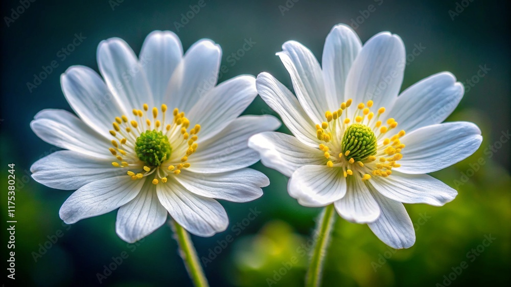 Fototapeta premium Two white flowers. 