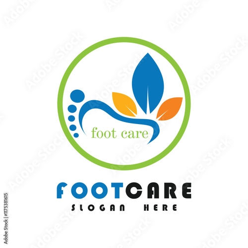 Foot care logo design simple concept Premium Vector