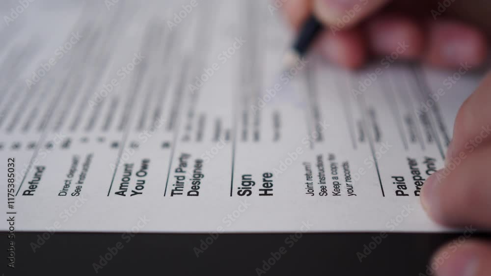 Man Filling In The Tax Form 1040 for 2024 Year. Person Calculates of Planning Budgets Yearly Personal Finance and Fills up US Tax Form 1040 For 2024 Year. Signing 1040 Income Tax Return For 2024 Year. Man Filling In The Tax Form 1040 for 2024 Year. Person Calculates of Planning Budgets Yearly Personal Finance and Fills up US Tax Form 1040 For 2024 Year. Signing 1040 Income Tax Return For 2024 Year.