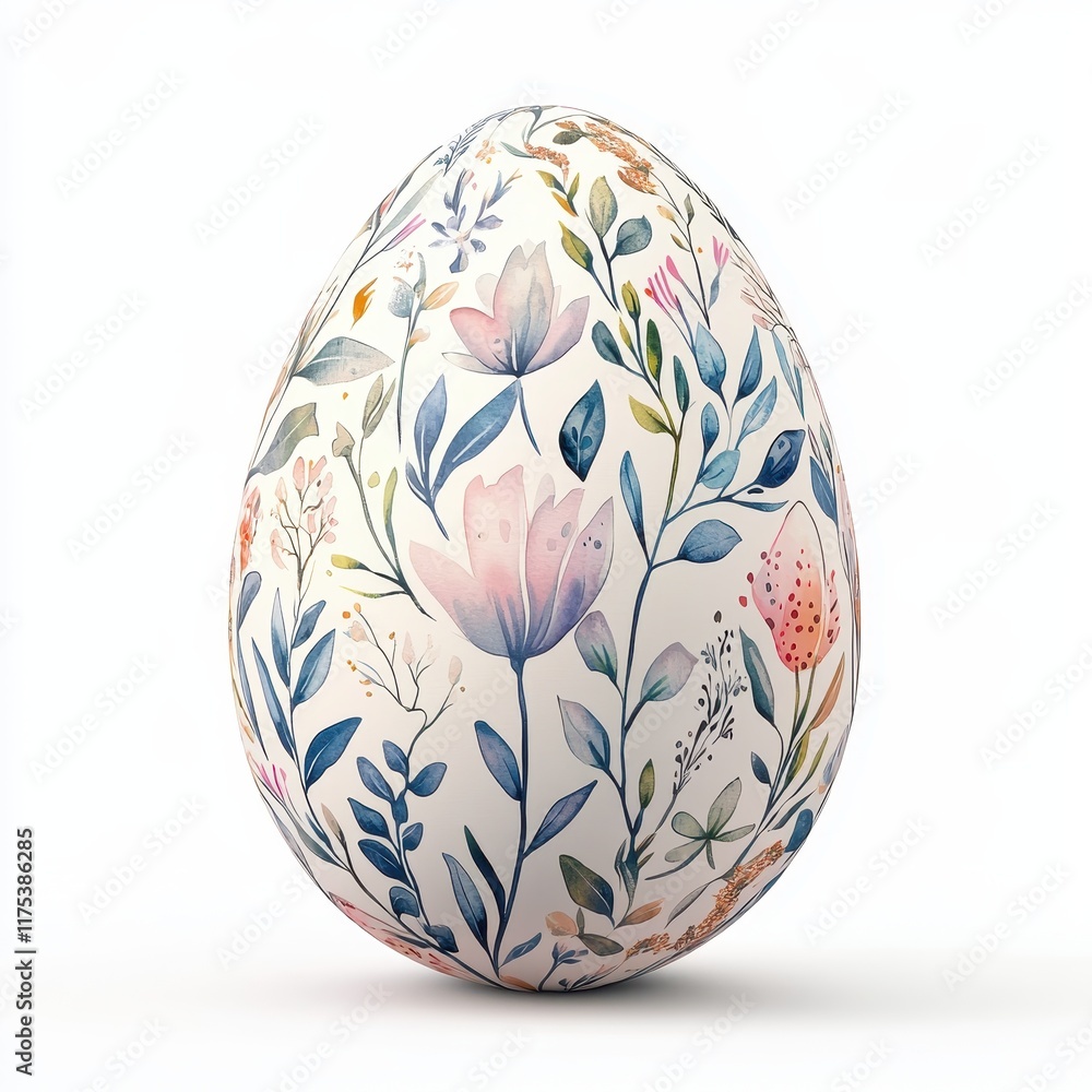 A colorful egg with flowers painted on it A colorful egg with flowers painted on it