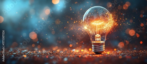 Igniting Brilliance: A Glowing Bulb of Innovation and Inspiration photo