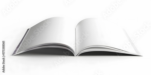 Blank magazine mockup with clean minimalist design and subtle shadow on white background
