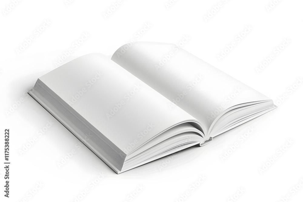 Isolated realistic open magazine mockup with natural paper texture on white background Isolated realistic open magazine mockup with natural paper texture on white background