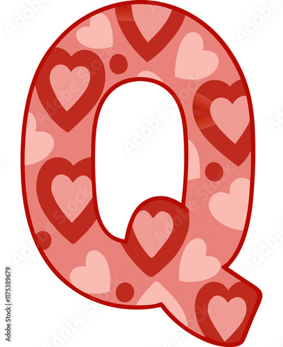 Valentines Alphabet Letter clipart generative ai