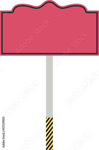 Illustration of a traffic signs with yellow and black stripes caution sign.Empty sign board for your design. 