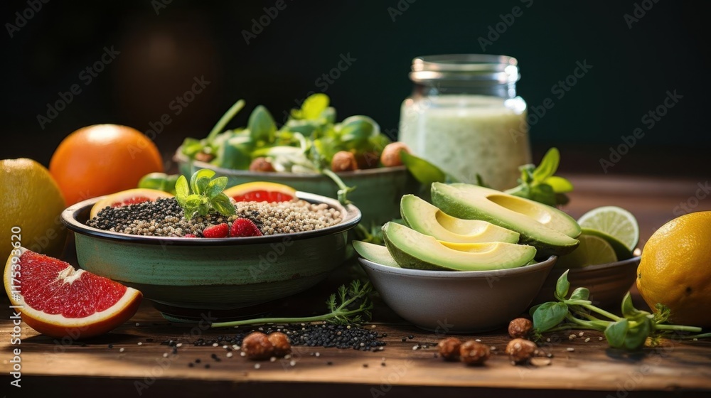 Healthy Quinoa Bowl with Avocado, Citrus, and Greens Healthy Quinoa Bowl with Avocado, Citrus, and Greens