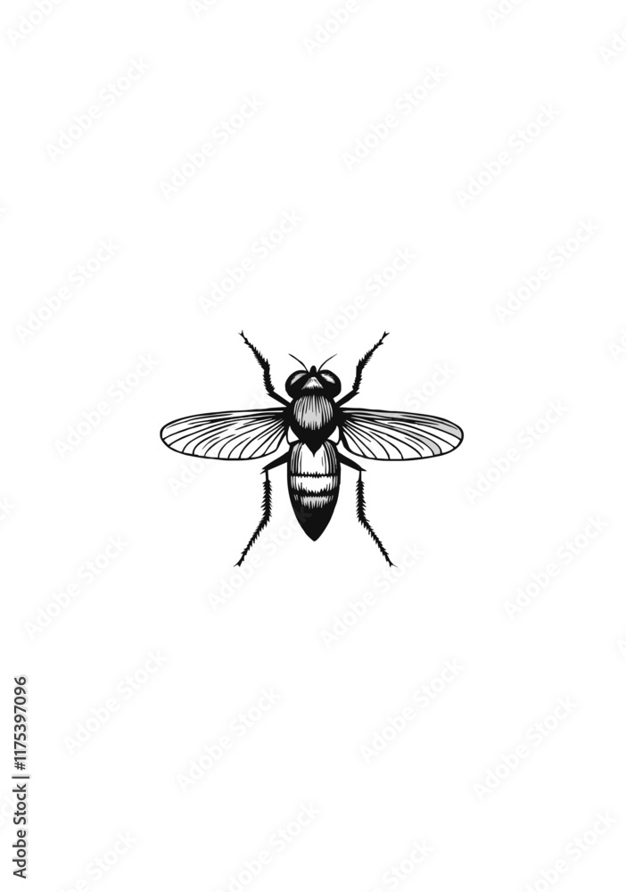 Highly Detailed Fly Vector Illustration with Intricate Wing Patterns and Realistic Design on Transparent Background Highly Detailed Fly Vector Illustration with Intricate Wing Patterns and Realistic Design on Transparent Background