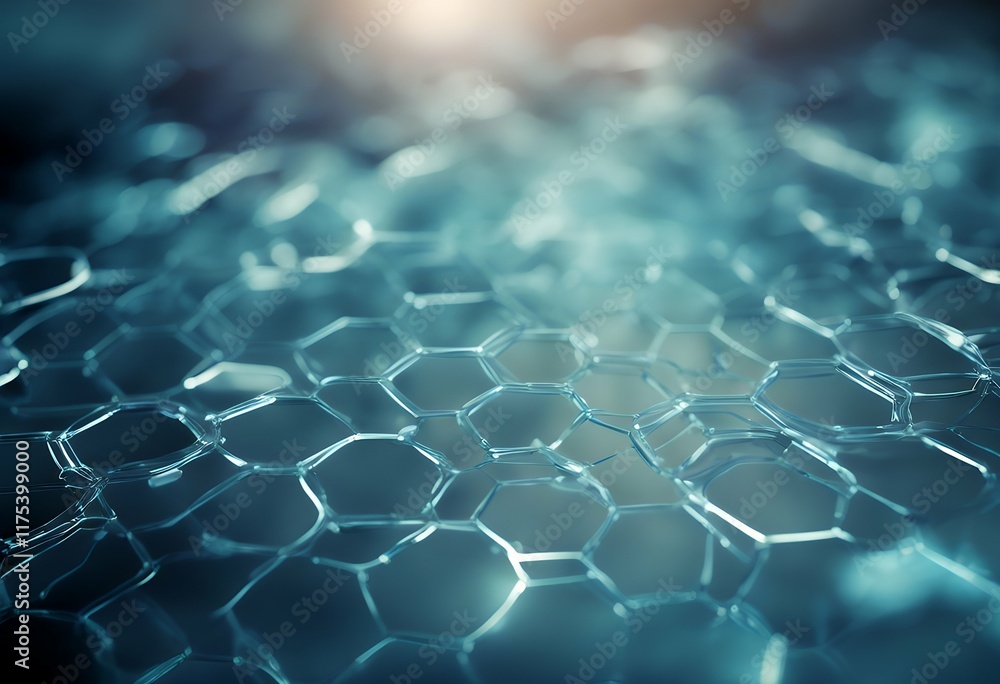 Fototapeta premium background abstract flowing pattern hexagons blue line medical