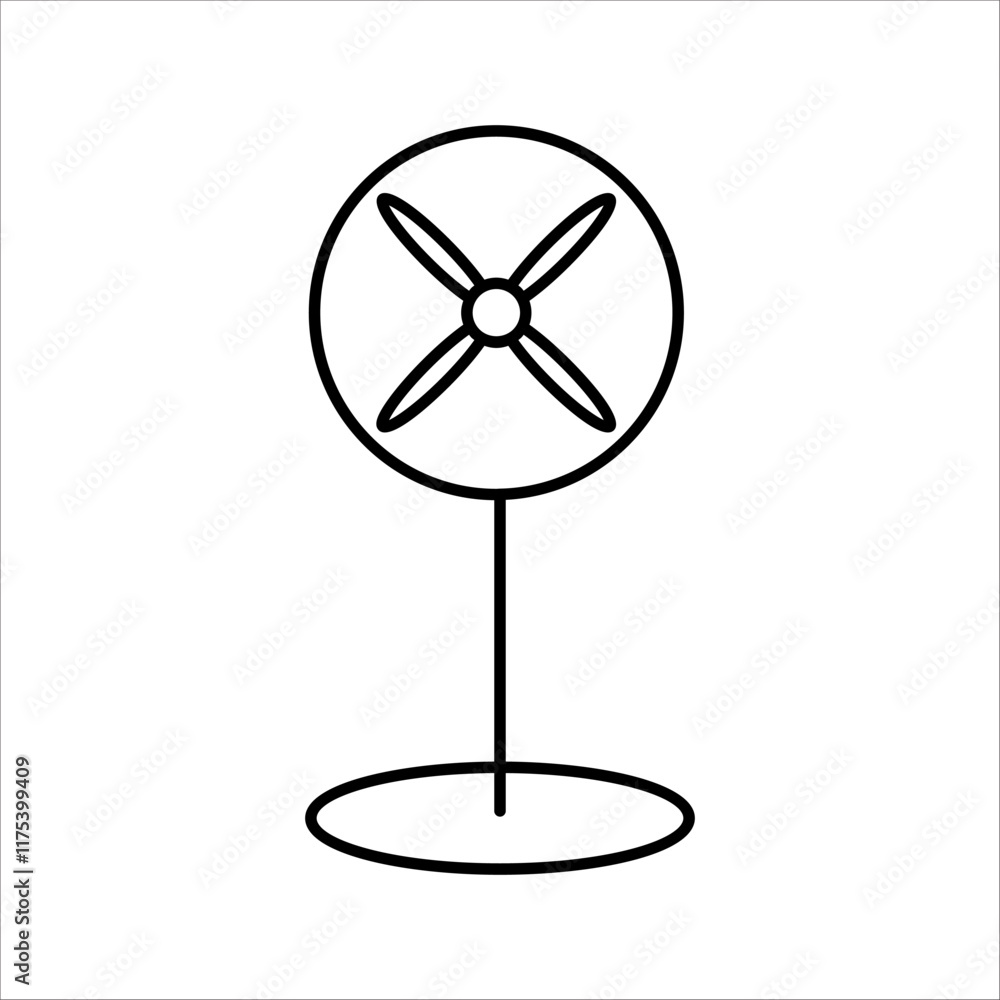 Table fan icon isolated on white background Table fan icon isolated on white background