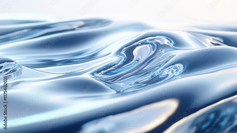 Abstract Blue Liquid Surface Waves Flowing Gently Abstract Blue Liquid Surface Waves Flowing Gently