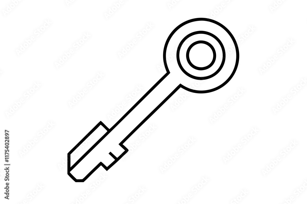 Key Line Icon Vector - Minimalist Key Symbol SVG for Web and Graphic Design Key Line Icon Vector - Minimalist Key Symbol SVG for Web and Graphic Design