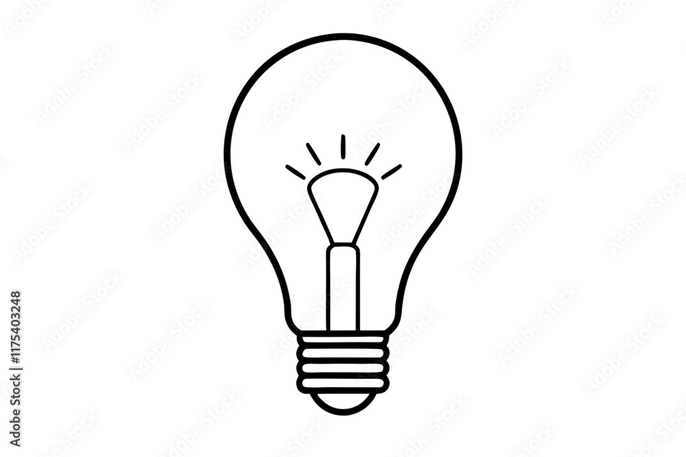 Light Bulb Line Art Icon - Creative SVG Design Light Bulb Line Art Icon - Creative SVG Design