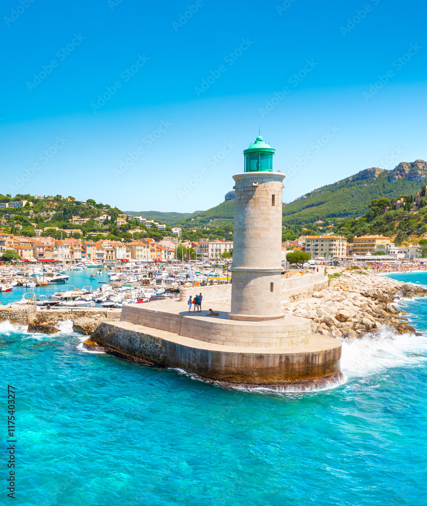 Panoramic view of Cassis, Provence, South France, Europe