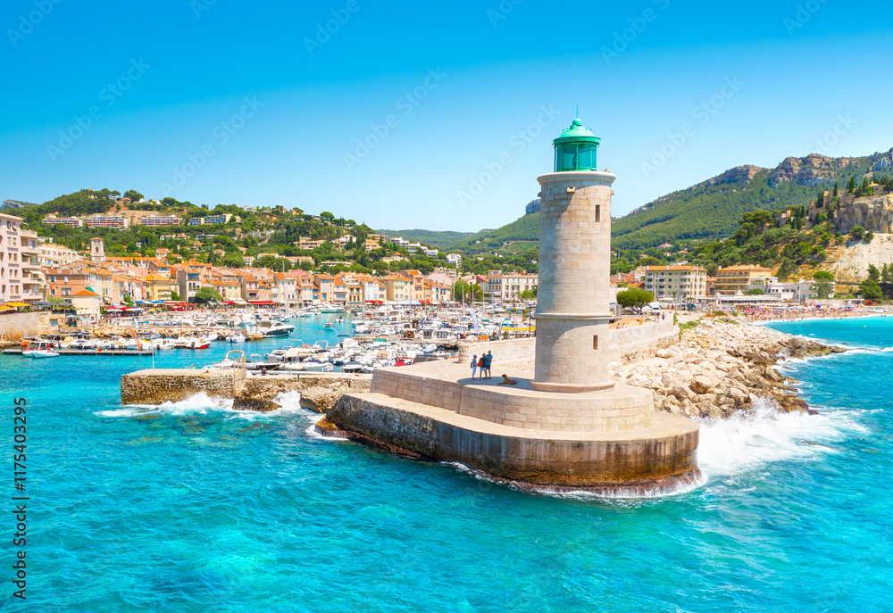 Panoramic view of Cassis, Provence, South France, Europe