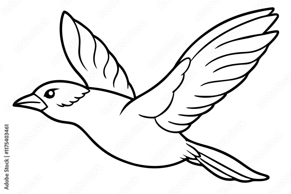 Bird in Flight Line Art Vector Illustration - Freedom SVG Design Bird in Flight Line Art Vector Illustration - Freedom SVG Design