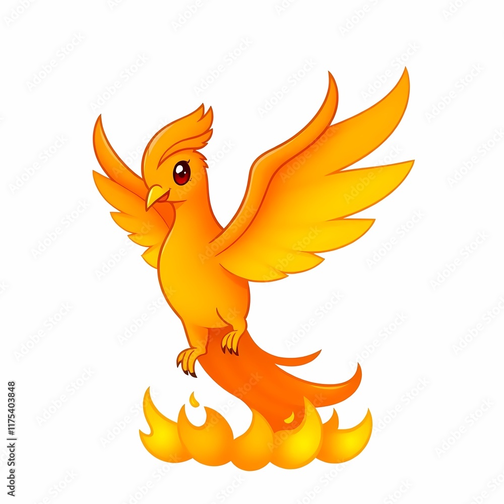 Fototapeta premium Majestic Phoenix Rising from Flames 