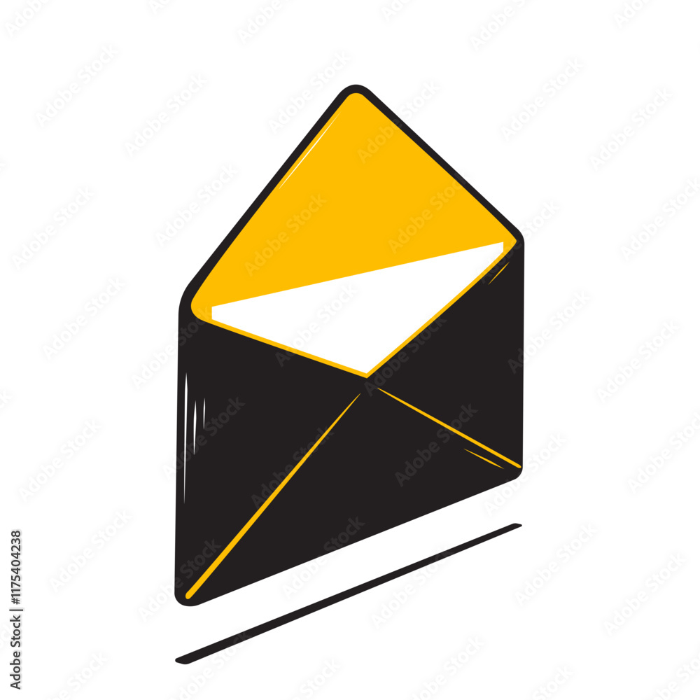 Mail icon. Yellow mail symbol.
Mail icon. Yellow mail symbol.