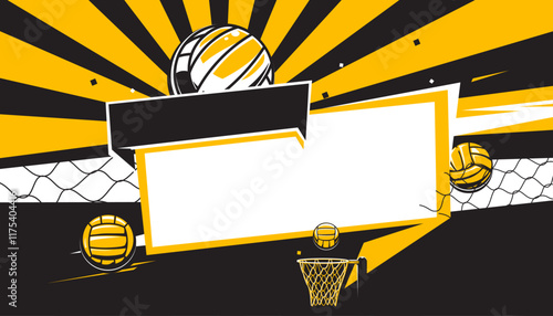 Abstract netball background design with empty space for text. Sports concept
