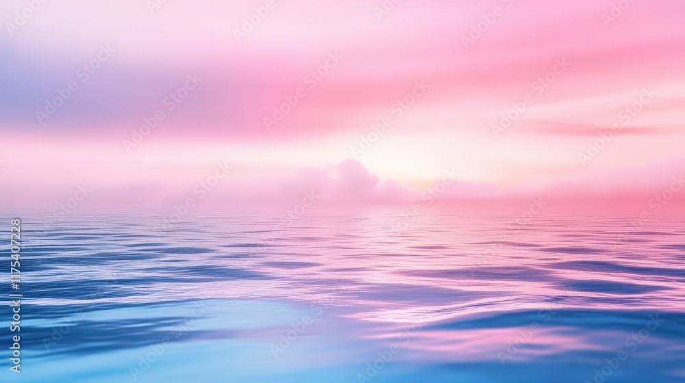 Serene Pink Sky Reflecting On Calm Ocean Waters Serene Pink Sky Reflecting On Calm Ocean Waters
