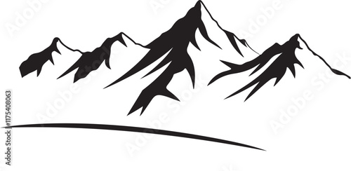 Black Mountain vector design on white background