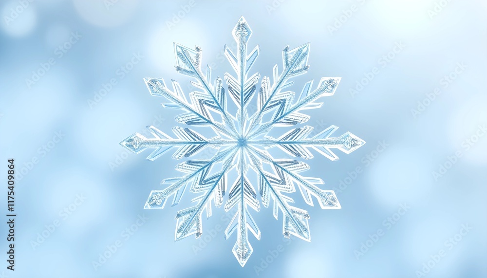 Detailed Close-up of a Stunning Ice Snowflake Detailed Close-up of a Stunning Ice Snowflake