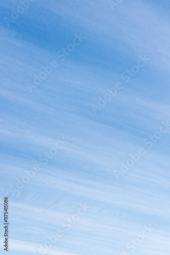 Long thin streaks of clouds in the blue sky