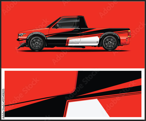 Pickup truck vector transport illustration graphic