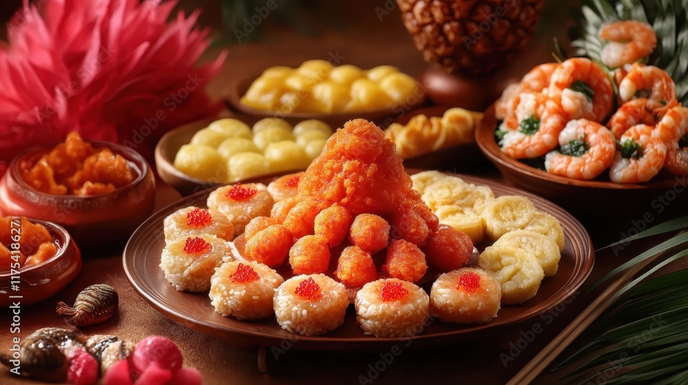 Fototapeta premium Festive Chinese New Year Food Display