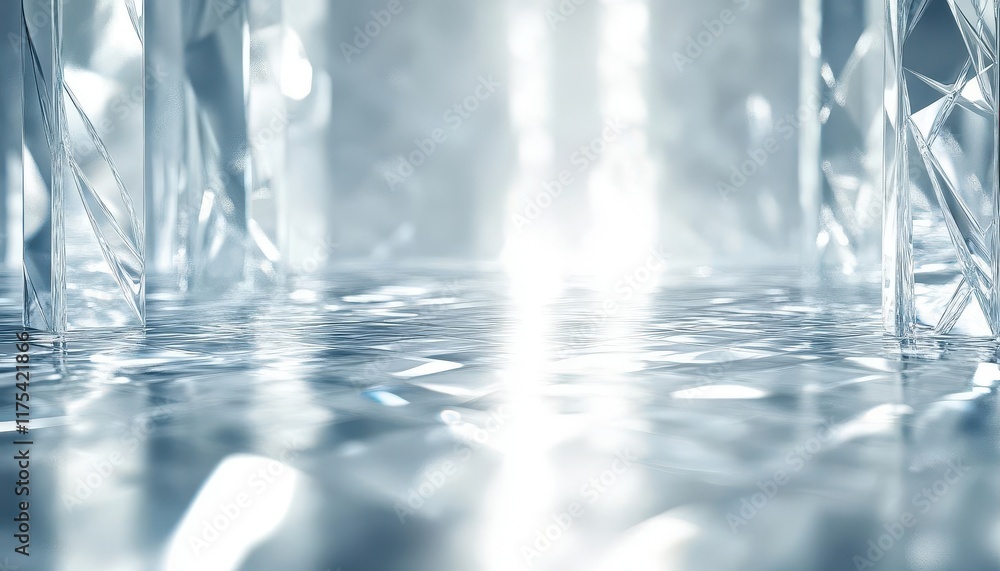 A shimmering glass surface reflecting natural light with blank space for text, texture and light template, elegant A shimmering glass surface reflecting natural light with blank space for text, texture and light template, elegant