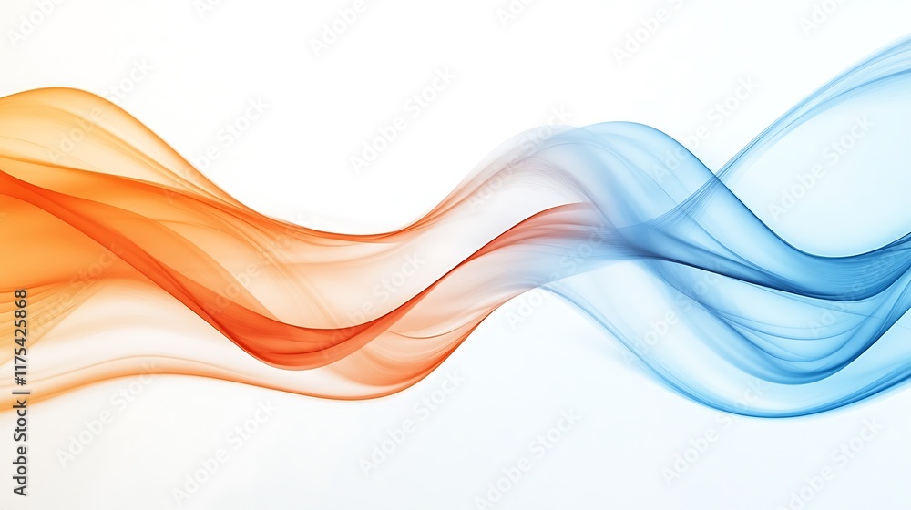 Flowing orange blanc and blue abstract wave textures forming a modern design Flowing orange blanc and blue abstract wave textures forming a modern design