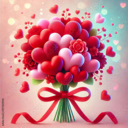 valentines background with heart and balloons