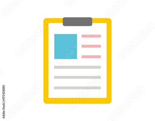 シンプルなクリップボードのイラスト　ファイル　バインダー