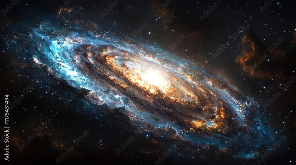 Fototapeta premium Interstellar explosion in the universe hyperrealistic art cosmic environment stunning viewpoint digital