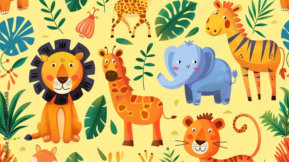 jungle safari seamless pattern wallpaper jungle safari seamless pattern wallpaper