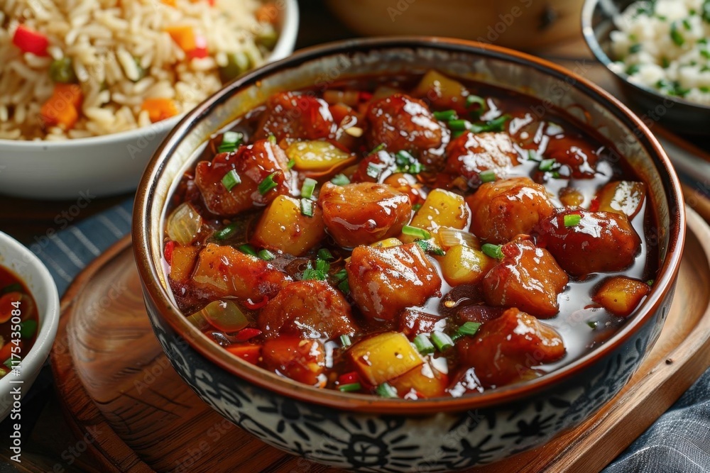 Sweet and Sour Meatballs in a Rich Brown Sauce Sweet and Sour Meatballs in a Rich Brown Sauce