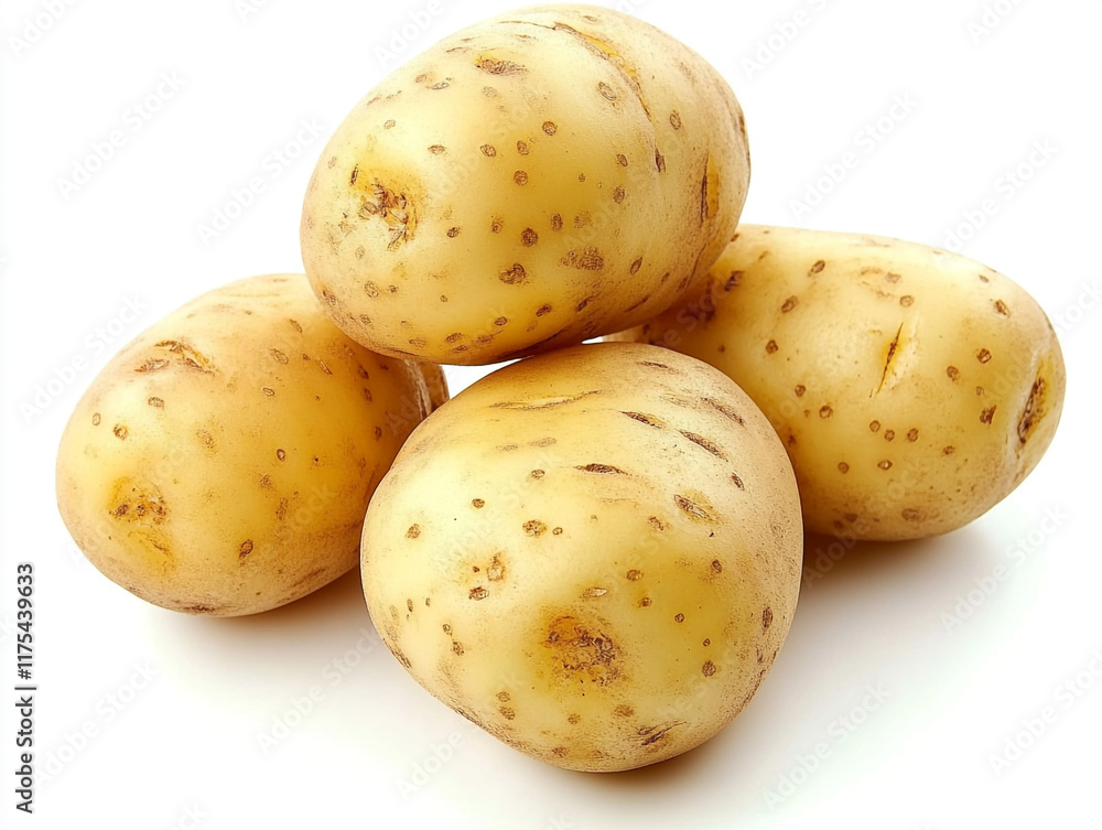 Golden Potatoes Neatly Stacked