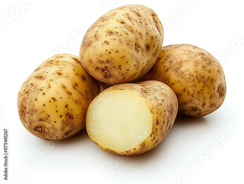 Potatoes Stacked with Soil Residue photo