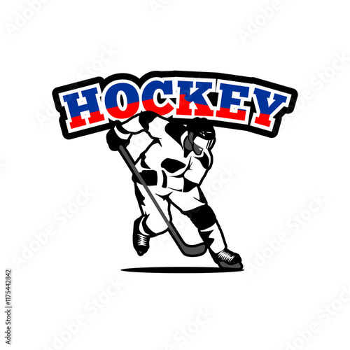 vector hockey player logo template