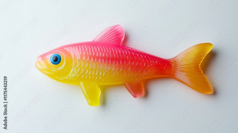 Obraz premium Gradient rubber fish on white background.