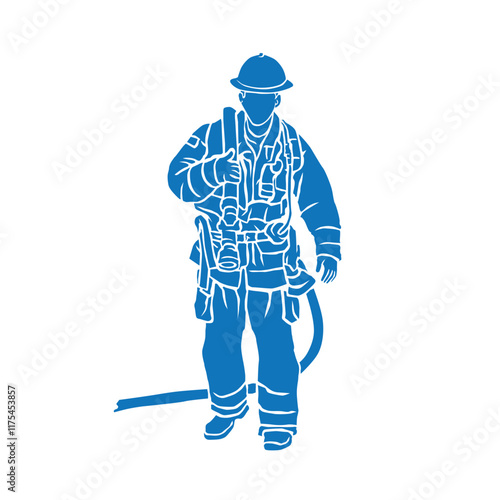 silhouette vector of fire resque man