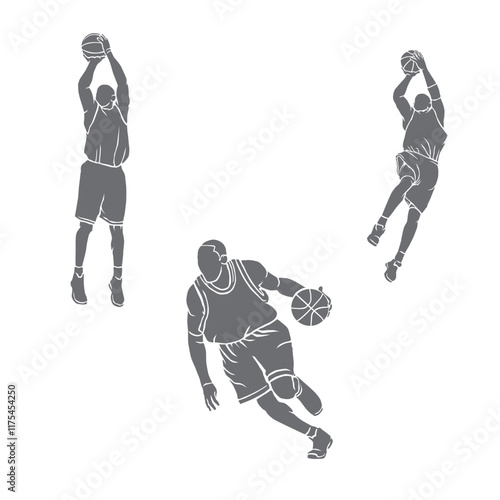 silhouette vector of basketball player
